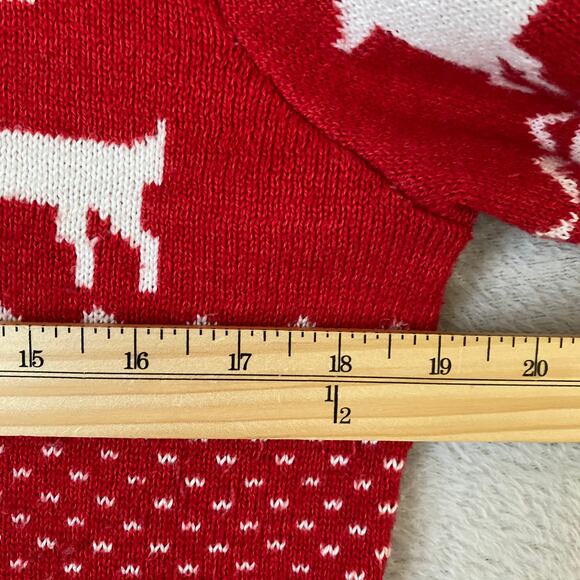 Old Navy Reindeer Fair Isle Christmas Sweater Men Women Size M Red White Holiday - Picture 8 of 8